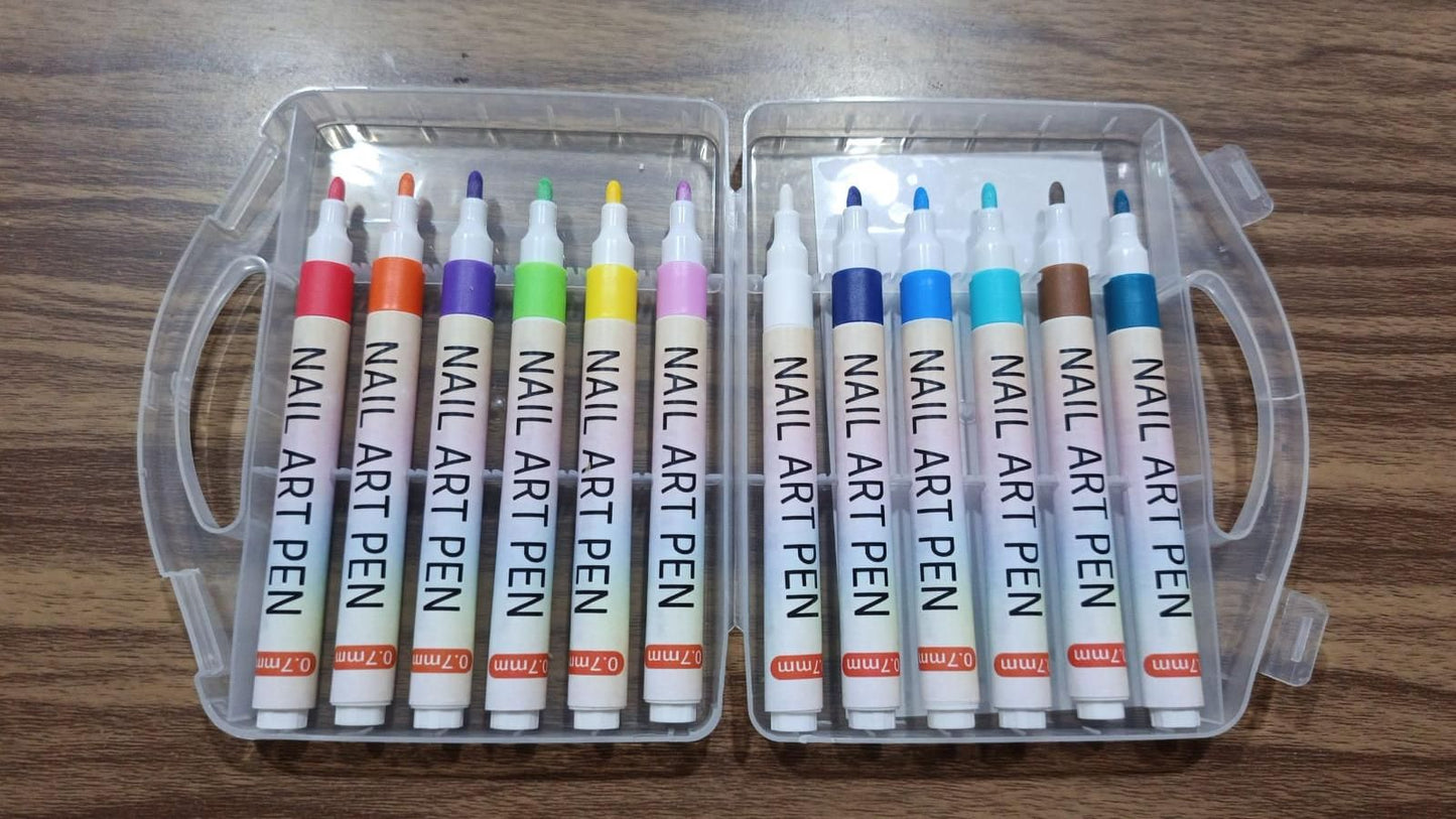 Nail Art Pens Set of 12 Colors